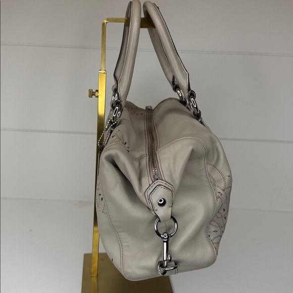 Coach Ashley Laser Cut Tossed Leather Satchel in Grey Taupe F22488 2013 - Picture 4 of 16